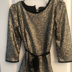 NWT Gold Beaded Dressy Top
